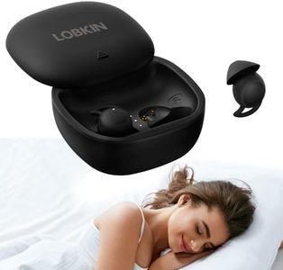 LOBKIN Sleep Earbuds for Side Sleepers Invisible Wireless Bluetooth 5.3 Ear Buds for Sleeping Noise Cancelling Mini Earbuds for Small Ear Tiny Hidden Heaphones for Women Men Work (Black)
