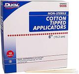 Dukal Cotton Tipped Applicators 6 inch. Pack of 1000 Swabsticks. Wood Shaft, 100% Cotton tip. Non-sterile swabsticks for Medical Applications. Latex-Free. Single use.