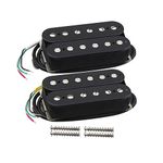 FLEOR Alnico 2 Humbucker Pickup HBA2 Electric Guitar Humbucker Neck and Bridge Pickup Set, Black