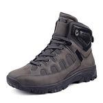 Bacca Bucci® Snowball 6 inches Moto Inspired Mountaineering Backpacking Hiking/Trekking Outdoor Boots for Men for Beginners- Grey, Size UK7