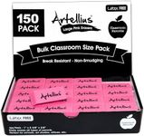 Pink Erasers Pack of 150 - Large Size, Latex & Smudge Free - Bulk School Supplies for Classrooms, Teachers, Homeschool, Office, Art Class, and More!