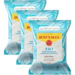 Burts Bees Micellar Makeup Removing Towelettes with Coconut & Lotus Water, 90 Count (Package May Vary)