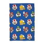 Character World Nintendo Officially Licensed Super Mario Fleece Blanket | Super Soft Warm Throw, Circles Gaming Design Brands | Perfect For The Bedroom, Camping & Sleepovers