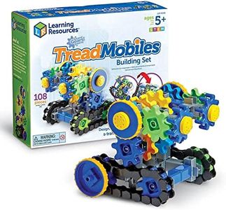 Learning Resources Gears! Gears! Gears! Treadmobiles Building Set, STEM Toys, Develops Early Engineering Skills, 108 Pieces, Ages 5+