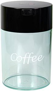 Tightpac America, Inc. Coffeevac 1 lb - The Ultimate Vacuum Sealed Coffee Container, Black Cap & Clear Body w/Logo