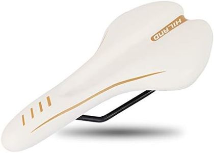 DRBIKE Comfortable Bike Seat for Men & Women, Bike Saddle with Soft Memory Foam Padded, Wide Bicycle Saddle Replacement Universal Fit for Mountain, Road, Cruiser & Indoor Bike, Waterproof, White