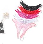 Justgoo Womens Lace G-String Thongs Panties Underwear Low Rise T-Back Underpants Pack of 1-5