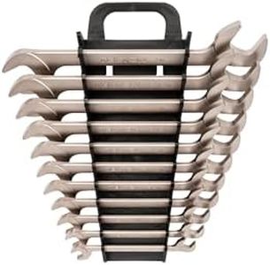 TEKTON Angle Head Open End Wrench Set with Holder, 11-Piece (3/8-1 in.) | WAE91204 | Made in USA