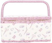 Sewing Basket, Double-Layer Pink Th