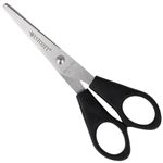 Westcott Scissors 5’ (12.7 cm) Black, Office scissors with black plastic handles, Extra-sharp blade, stainless steel, Paper scissors, household scissors, craft scissors, E-31150 00