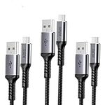 USB C Cable [3-Pack 3.3ft 6ft 10ft] USB Type c Fast Charger Nylon Braided Fast Charging Cord Compatible with Samsung Galaxy S20 S10 S9 Note 9 8 S8 Plus.LG V30.Google G5 G6 Pixel,(Black)