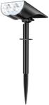 Solar Spot Lights Outdoor Waterproof, 3 Lighting Modes Solar Landscape Lights for Outside, Dusk to Dawn IP65 Waterproof Outdoor Solar Lights for Yard Pathway Driveway Landscape, Cold White, 1 Pack