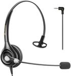 Arama Cordless Phone Headset for Landline Phone, 2.5mm Jack Telephone Headset with Noise-Cancelling Mic & Volume Control, Wired Headset Compatible with Panasonic AT&T Vtech Uniden