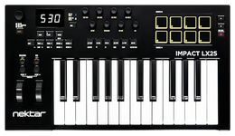 Nektar Impact LX25 mk3 MIDI Keyboard Controller | 25 Key Velocity-Sensitive Keyboard with DAW Integration, Pads, Faders, Encoders, Scale & Chord Mode, NKS Support, Compatible with Mac/PC