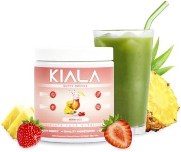 Kiala Nutrition Super Greens, Organic Greens Powder with Spirulina & Chlorella for Digestion, Gut Health, Immunity & Energy, Gluten Free, Vegan, Daily Support for Women, Miami Vice Flavor, 30 Servings