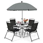 Costway 6 PCS Patio Dining Set Fold