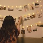 33FT Photo Clip String Lights, USB Operated 100 LED Fairy Lights with 50 Photo Clips, Photo Peg Twinkle Lights for Indoor Bedroom Wall Pictures Dorm Cute Decor