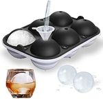 Shuban 6 Cavity Ice Ball Maker Mold, 2.5 Inch Large Sphere ice Mold,Silicone Round ice Tray with Lid for Whiskey,Cocktail,Scotch and Bourbon