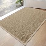 DEXI Door Mat 43 x 76 cm, Non-slip Dirt Trapper Doormat Inside with Rubber Backing, Low Profile Indoor Floor Mats for Hallway Entrance, Doorways, Porch, Beige