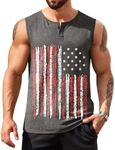 COOFANDY T Shirts for Men Fashion Casual Sleeveless Henley Muscle Shirts Tank Top Medium