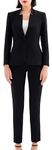 Marycrafts Women's Professional Stand Up Collar Blazer Pant Suit Set Pant Suits 22 Black