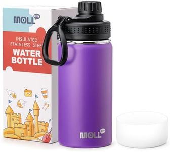 Mollcity 350ml/12oz Stainless Steel Double Vacuum Insulated Water Bottle for Kids-Small Sports Wide Mouth Water Bottle with Silicone Boot(Purple)