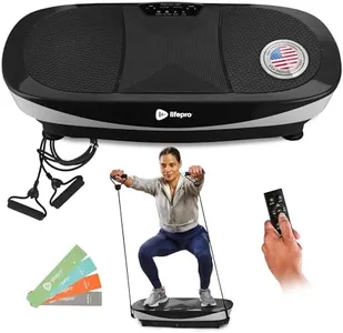 LifePro Rumblex Max 4D Black Vibration Plate Exercise Machine with Loop Resistance Bands - Full Body Workout Equipment for Home Fitness, Shaping, Training, Recovery, Weight Loss