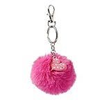 Pom Pom Keyring for Girls & Boys | Fluffy Novelty Keyring with Character Charm | Character Keyring