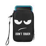 kwmobile Carrying Case Compatible with Nintendo 3DS XL - Console Pouch with Zipper and Design - Don't Touch White/Black