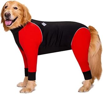 Dog Onesie medium large dog Four Legs clothes Waterproof fabric Full Coverage Anti-shedding Back zipper - Reduced Anxiety Warm Pet Recovery Suit