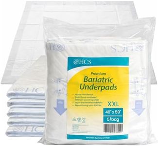 HCS 40"x59" Extra Large Disposable Underpads, Bulk - Gel Filled Medical Bed Pads, Disposable - Adult Extra Large Chucks Pads - Ultra Absorbent Adult Pee Pad - 500lb, Incontinence Bed Pad (25, White)