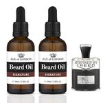 Inspired Beard Oil - Scented Aftershave Beard Oil For Beard Growth And Conditioning - Jojoba oil, Argan oil, Vitamin E - Made In the UK - Various Scents (Pack of 2, Signature)