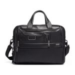 TUMI - Alpha Expandable Organizer Laptop Briefcase - 15-Inch Computer Bag for Men and Women - Black Leather