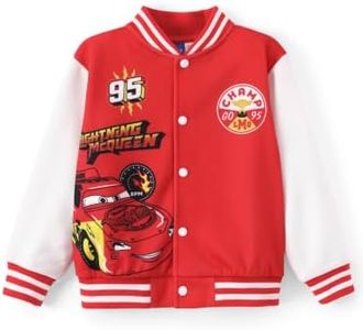 Cars Lightning McQueen Boy/Girl Varsity Bomber Jacket Fall Coat Size 6-7