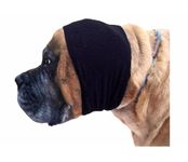 Happy Hoodie, Headband for Pet, Soft, Expandable, Fabric Band. Relieves Anxiety and Calms Dogs During Stressful Situations, Ideal for Medium to Large Breeds and Cats, Black - Large Size