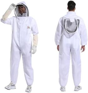Bee Suit for Men Women Sting Proof, Polycotton Beekeeping Suit Beekeeper Costume&with Glove &Ventilated Hood, Bee Outfit for Backyard and beekeeping supplies (XXL)