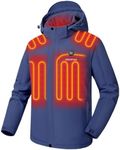 Venustas Men's Heated Jacket with Battery Pack, Windproof Electric Insulated Coat with Detachable Hood