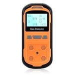 HZXVOGEN Portable Carbon Monoxide Detector, 4 in 1 Gas Leak Detector H2S/O2/CO/EX with Alarm, Rechargeable Gas Sniffer to Locate Combustible Gas Leak Source Like Methane Propane