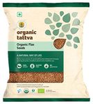 Organic Tattva, Organic Raw Unroasted Flax Seeds 400 Gram | Rich in Omega-3 Fatty Acids, Proteins, Fibers and Minerals | Pack of 4