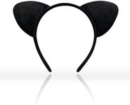 YIAJIA Black Cat Ears Headband,Soft Fabric Cat Ears Halloween Headband Alice Hair Band Halloween Costumes Accessories Fancy Dress for Women Kids Girls