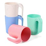 4 PCS Coffee Mugs with Handles, Unbreakable Plastic Cups Kids Drinking Picnic Camping Cup for Kitchen, Outdoor, Travel