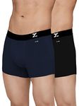 XYXX Cotton Regular Solid (Pack of 2) (Aero Trunks for Men Combo Black Iris_L)