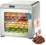 Food Dehydrator Machine, Large 10 Tray Food Dehydrators for Jerky, 800W Herb Food Dryer 72H Timer & Temp Control for Beef Meat Jerky Fruit Dog Treats ETL Approved (Silver 10 Trays)