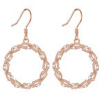 YFN Circle Dangle Earrings Sterling Silver Rose Gold/Gold Circle Hoop Drop Earrings Jewelry Gifts for Women (Rose Gold)