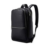 Samsonite Classic Leather Slim Backpack, Black, One Size, Classic Leather Slim Backpack