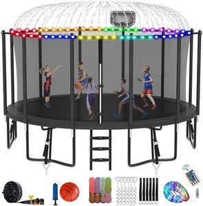 DeepRoar 1500 LBS 15FT Tranpoline with Safety Enclosure Net, Outdoor Recreational Tranpoline, Basketball Hoop, Spring Pad, Ladder, Combo Bounce Jump Tranpoline, Large-Scale Tranpoline for Kids/Adluts