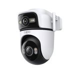 Tapo Outdoor Dual-Lens Wi-Fi Security Camera, 2K 3MP Pan/Tilt, AI Detection, 165° Wide-Angle + Telephoto Lens, Night Vision, 2-Way Audio, Ethernet Support, Works with Alexa & Google Home (Tapo C545D)