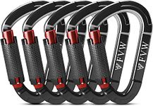 RIGINADO Carabiner Climbing Equipment, 5 Pack UIAA Certified 25KN Automatic Locking Climbing Clips for Hammocks, Swings, Lockable Dog Leash and Harness, Camping, Hiking