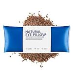 Eye Pillows for Relaxation, Yoga, Microwavable Weighted Eye Mask with Washable Cover Heated for Meditation, Sleeping, Moist Heat & Cold Eye Compress No Scent (Blue)