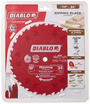 Freud D1024X Diablo 10-Inch 24-Tooth ATB Ripping Saw Blade with 5/8-Inch Arbor and PermaShield Coating